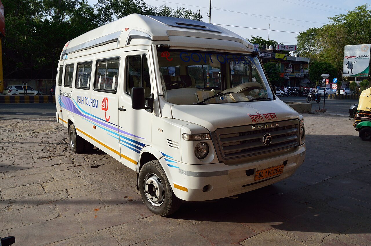 Force Traveller — exact Kashmir cab hire photo